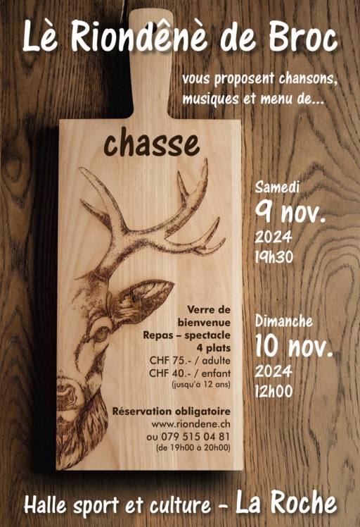 Repas - concert - spectacle de Chasse